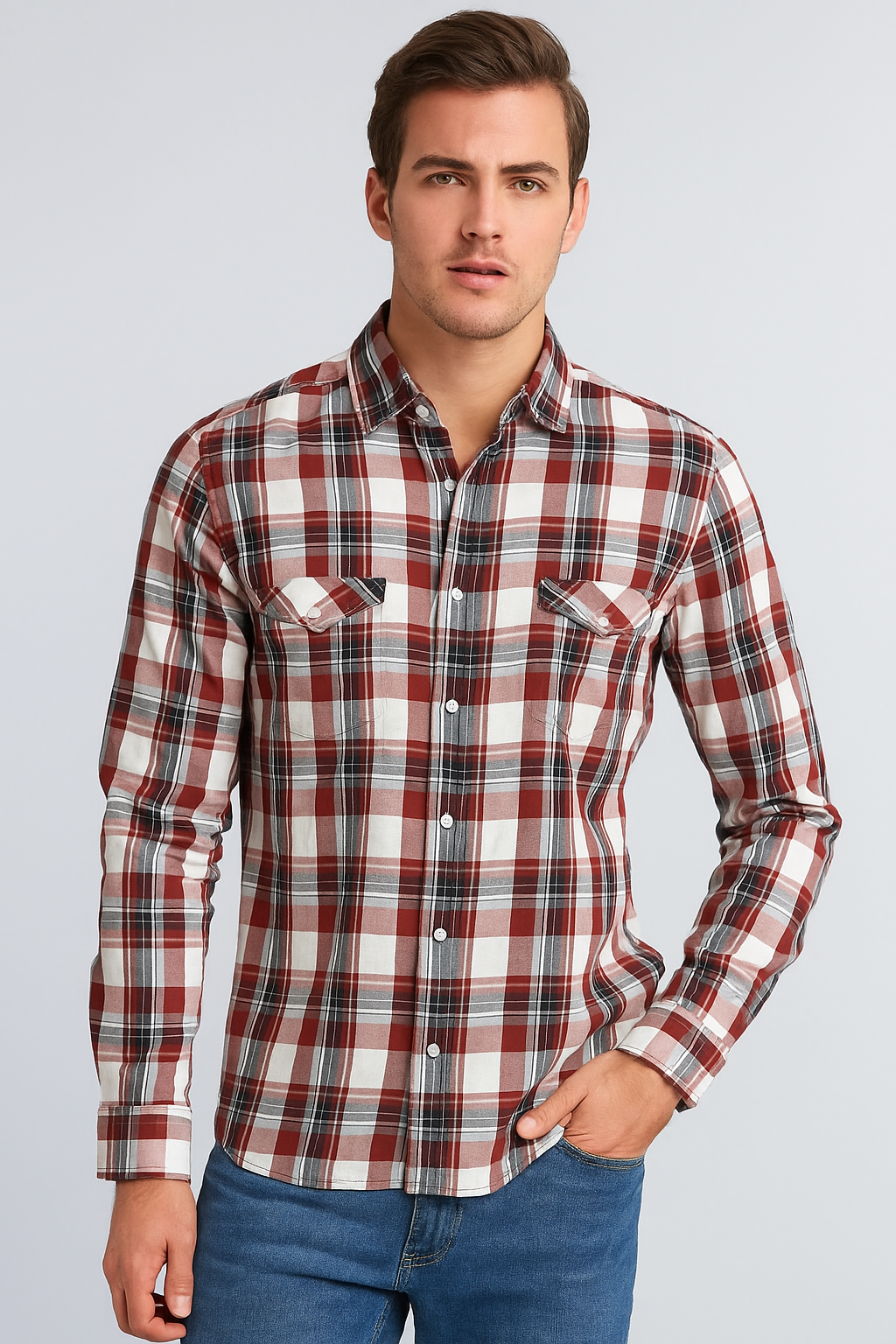 Red and White Checked Shirt by Killer