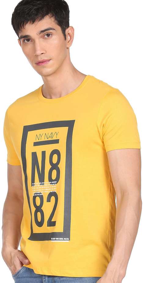 Men Typography Round Neck T shirt