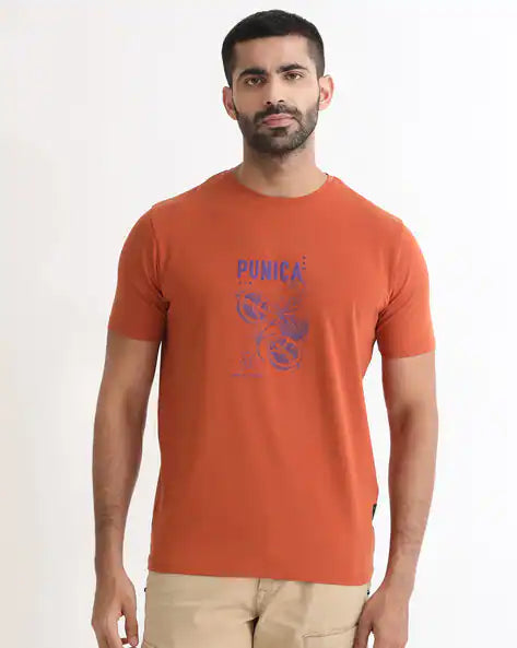 Graphic Print Crew-Neck T-Shirt by Rare Rabbit
