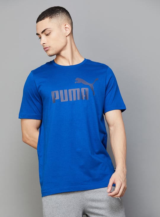 PUMA Men Printed Regular Fit Sports T-shirt