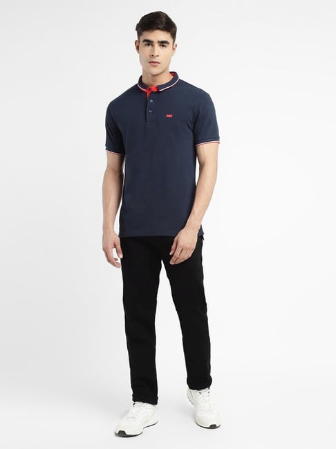 Levi's Blue Cotton Regular Fit Polo T-Shirt