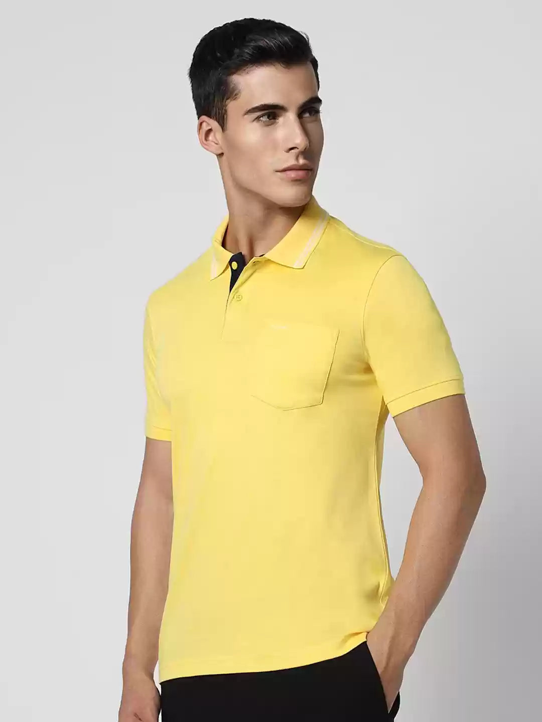 Yellow Polo Collar Pokets T-shirt by van Heusen