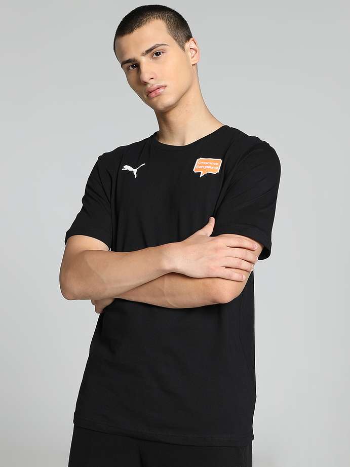PUMA| Bangalore city printed round neck black t-shirt