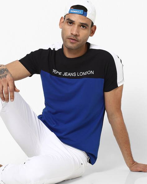 Slim Fit Brand Print Crew-Neck T-shirt by Pepe Jeans