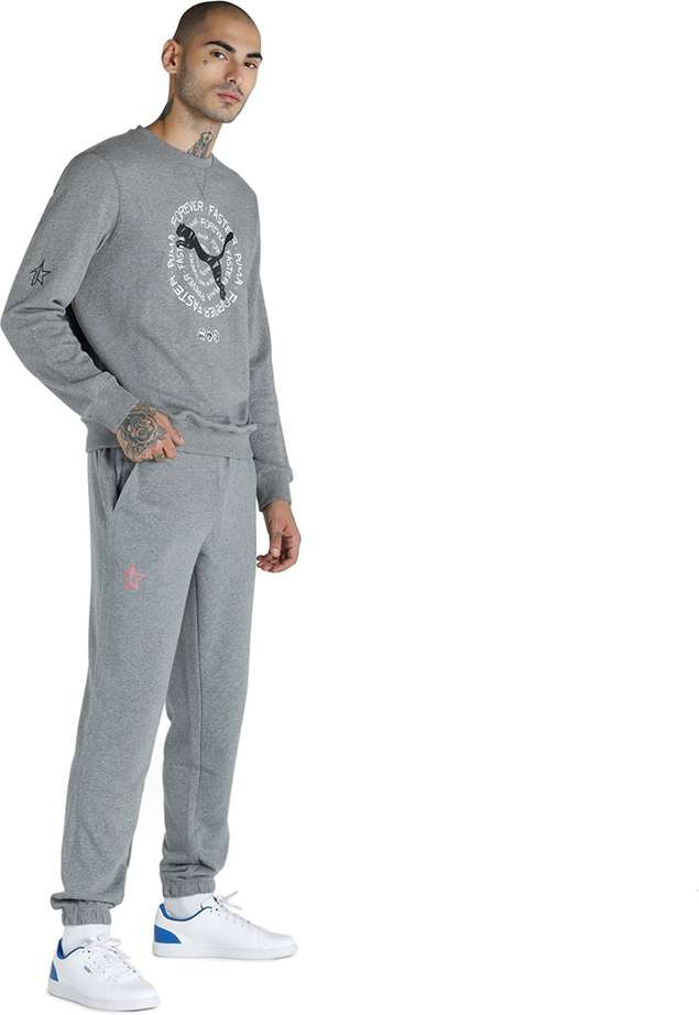 PUMA | Men Printed Grey Track pants