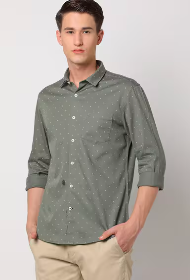 NETPLAY geometric smim fit shirt