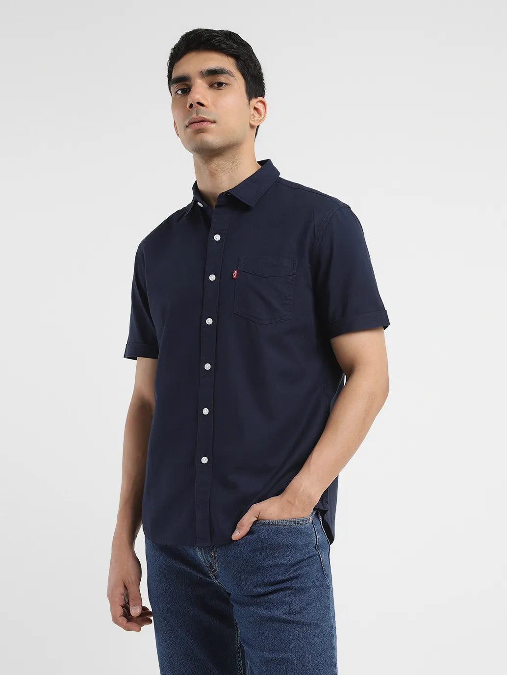 Men's Solid Spread Collar Shirt Blue Levi's