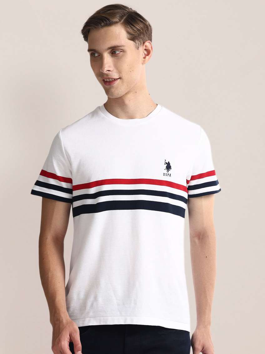 Striped Slim Fit Short Sleeves Round Neck T-shirt by U. S. POLO ASSN.