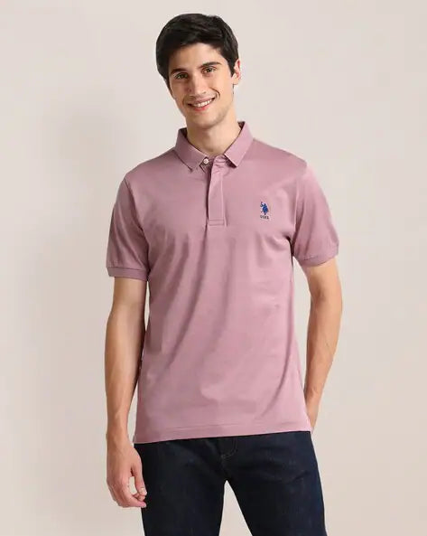 Men Patterned Slim Fit Polo T-Shirt by U. S. POLO ASSN.