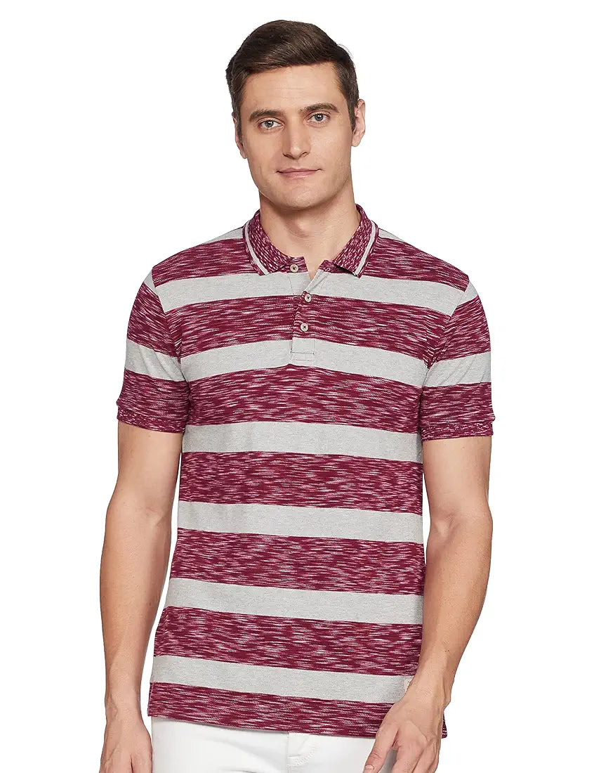 UNITED COLORS OF BENETTON Men's Striped Regular Fit Polo