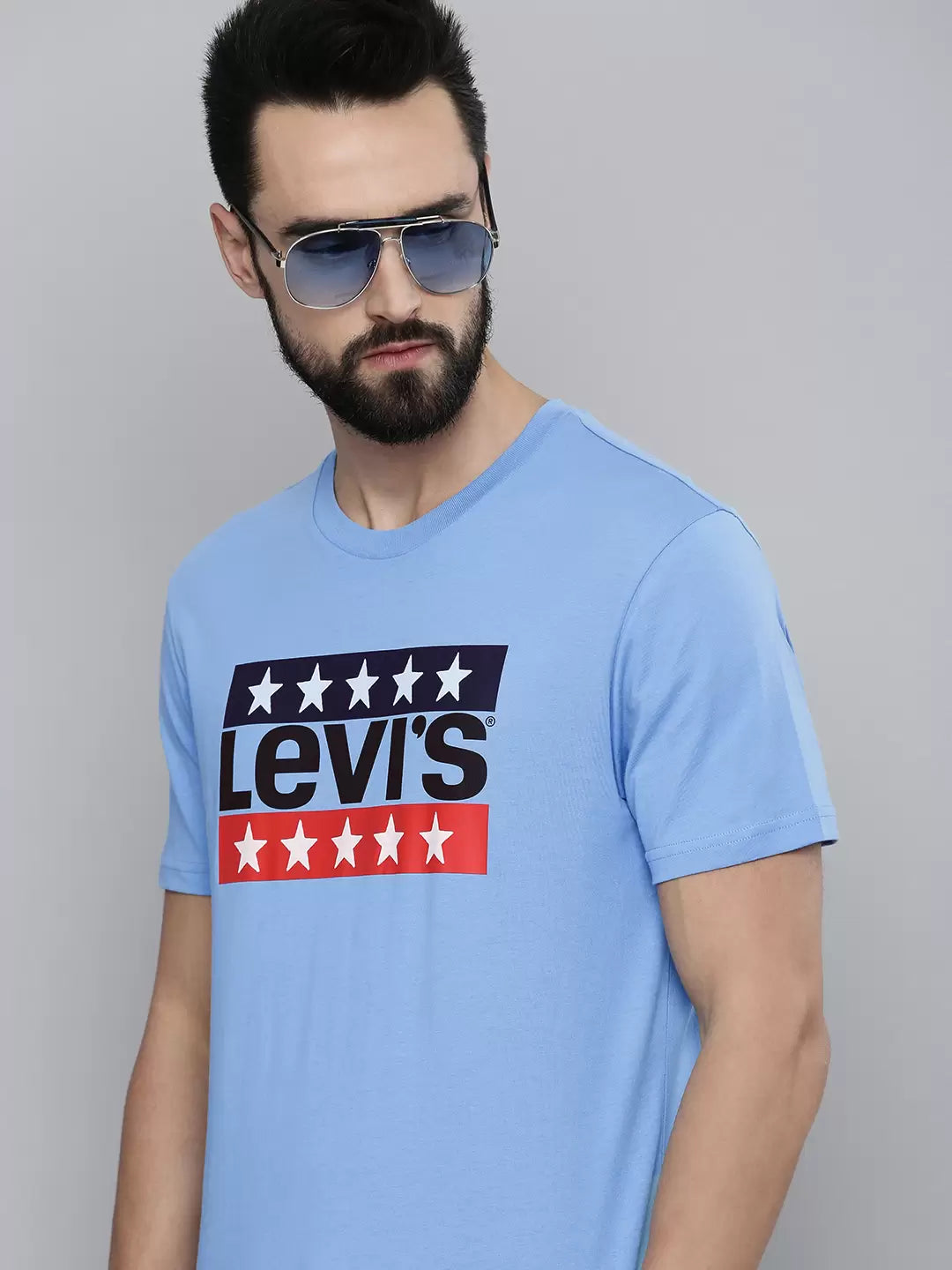 Levi’s Men’s Blue Logo Printed T shirt