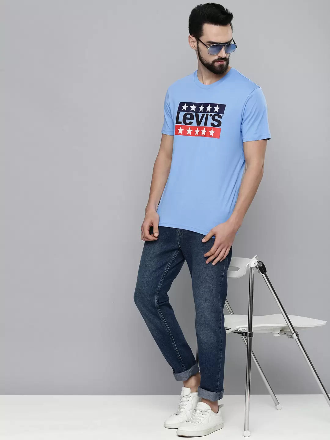 Levi’s Men’s Blue Logo Printed T shirt