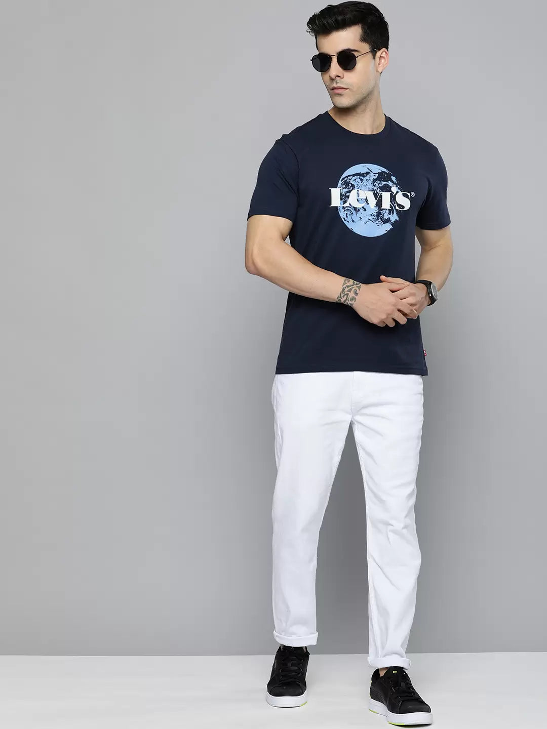 Navy Blue Pure Cotton T shirt by Levi’s