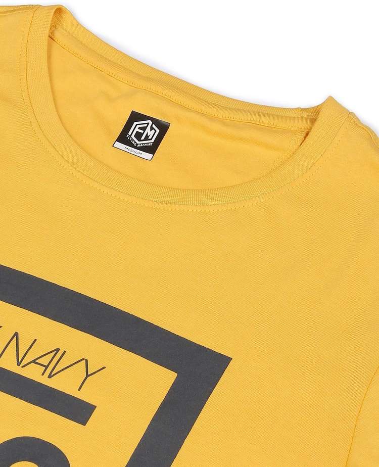 Men Typography Round Neck T shirt