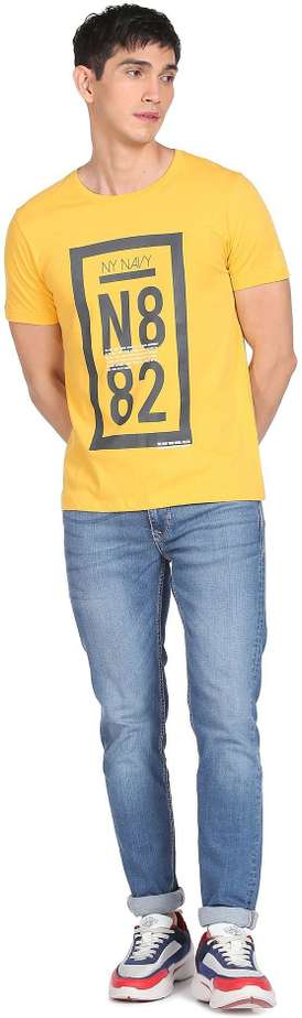 Men Typography Round Neck T shirt