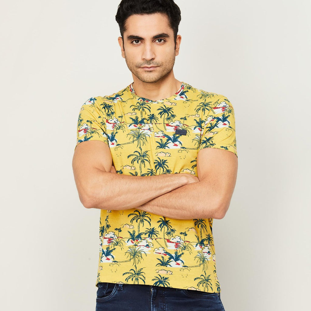 Printed Crew Neck T-shirt by Flying Machine