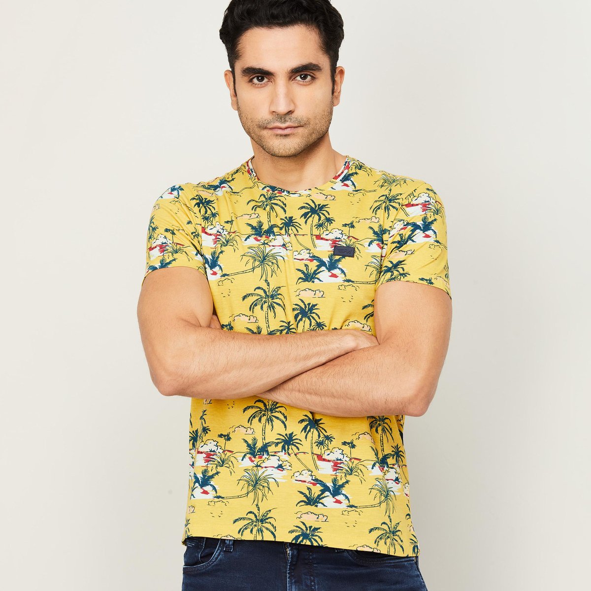 Printed Crew Neck T-shirt by Flying Machine