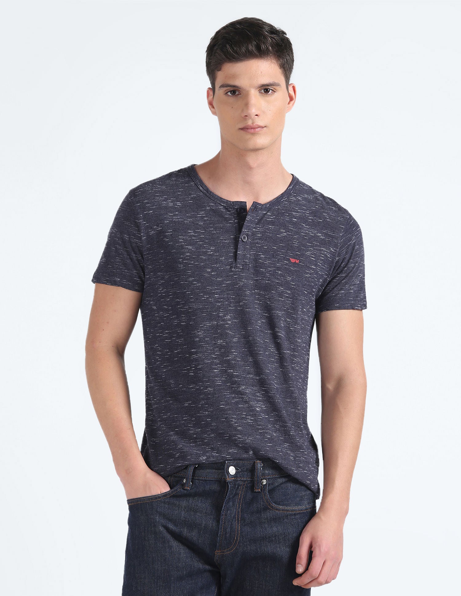Heathered Henley T shirt by Flying Machine