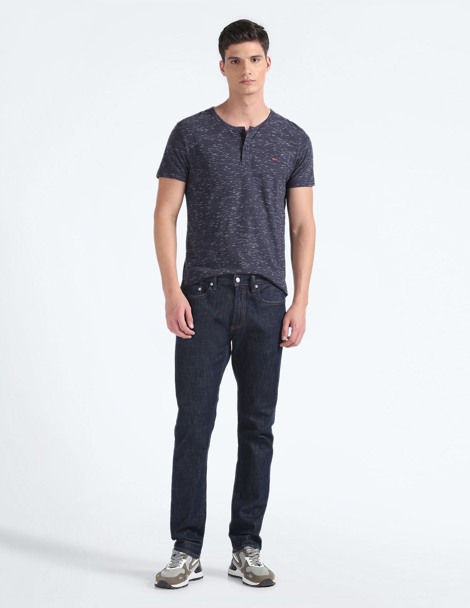Heathered Henley T shirt by Flying Machine