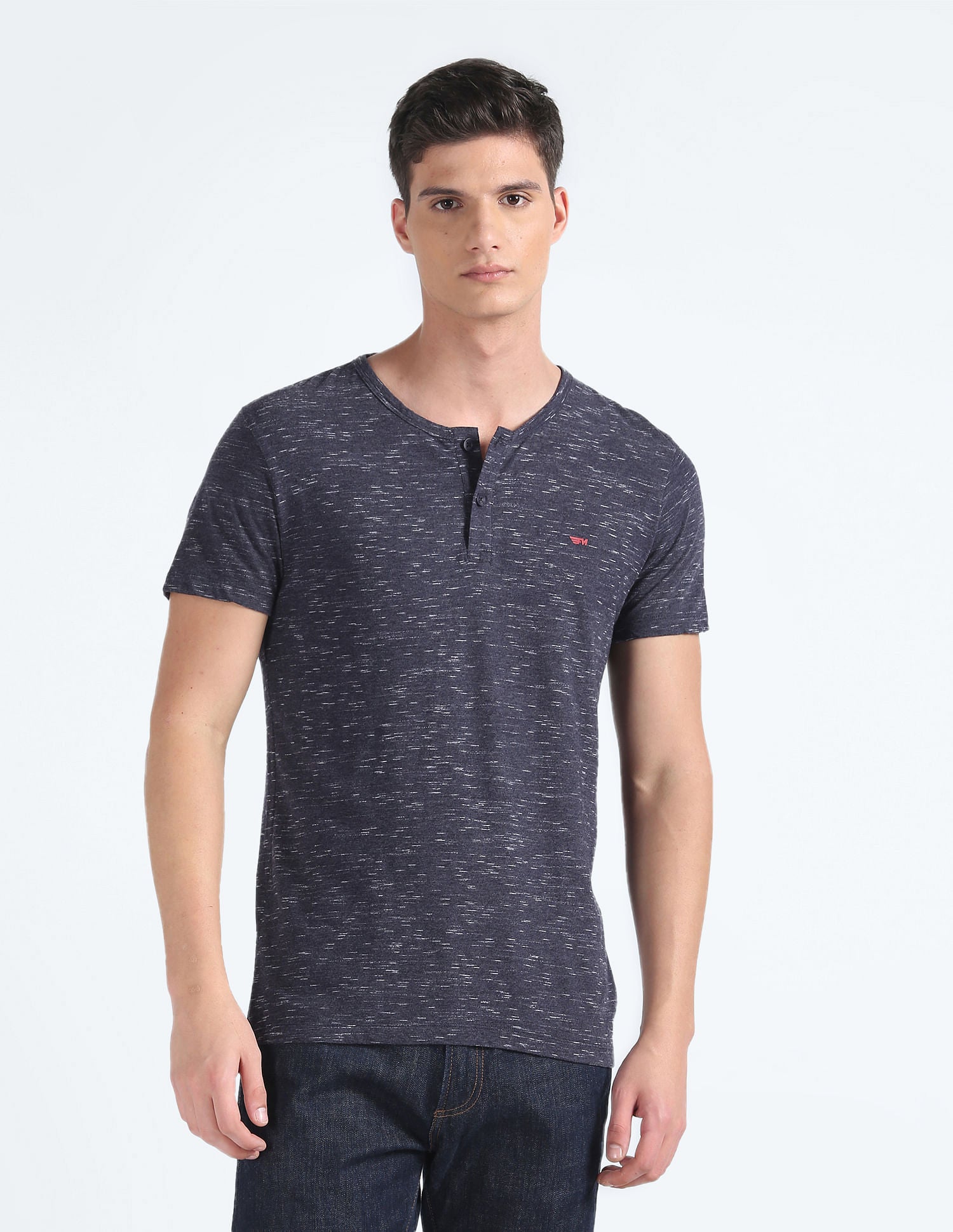 Heathered Henley T shirt by Flying Machine