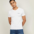 Men Solid V-Neck T-Shirt by Pepe Jeans