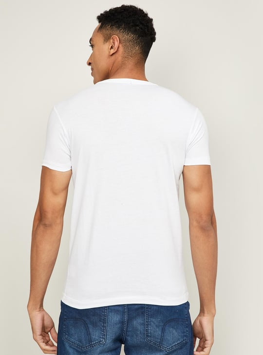 Men Solid V-Neck T-Shirt by Pepe Jeans