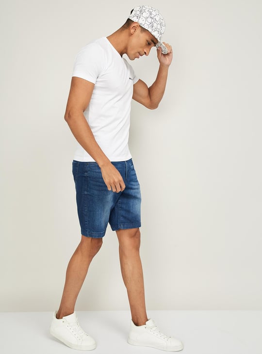 Men Solid V-Neck T-Shirt by Pepe Jeans