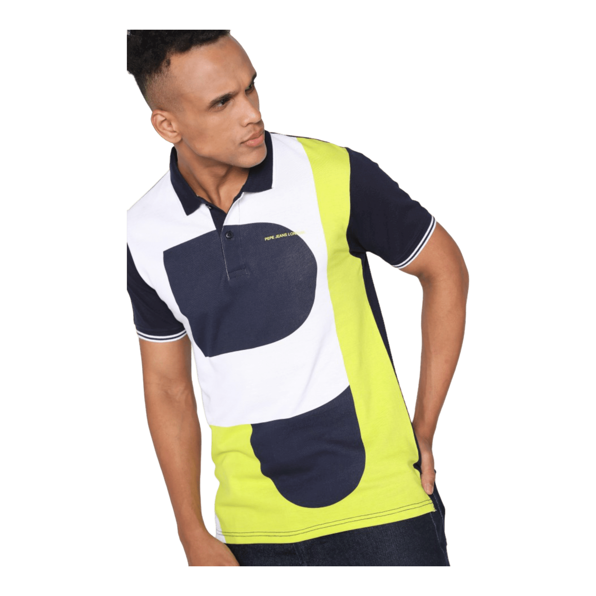 Men’s Colorblock Polo Neck Pure Cotton T shirt - Apparel For Less