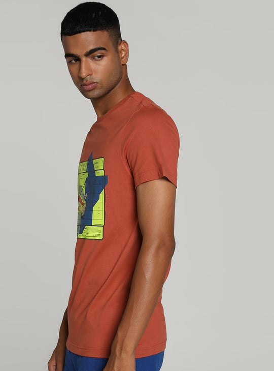 PUMA Men Printed Regular Fit Sports T-shirt
