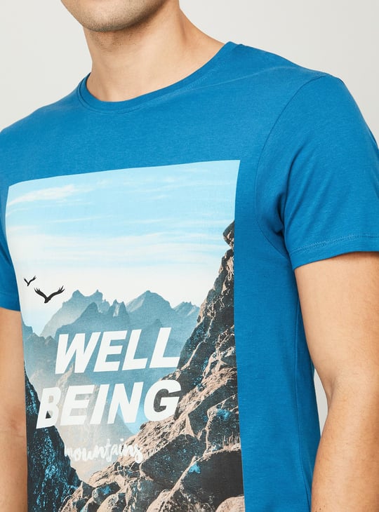 Pure Cotton Graphic Print T-shirt by Flying Machine