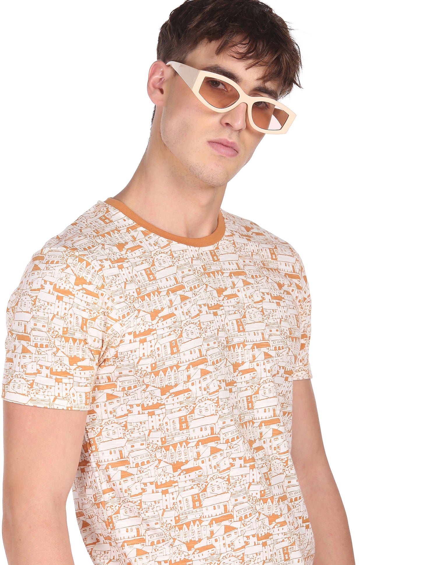 All Over Print Cotton T-shirt by Flying Machine