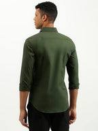Regular Fit Spread Collar Solid Tencel Shirt UCB