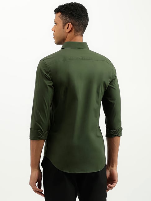 Regular Fit Spread Collar Solid Tencel Shirt UCB