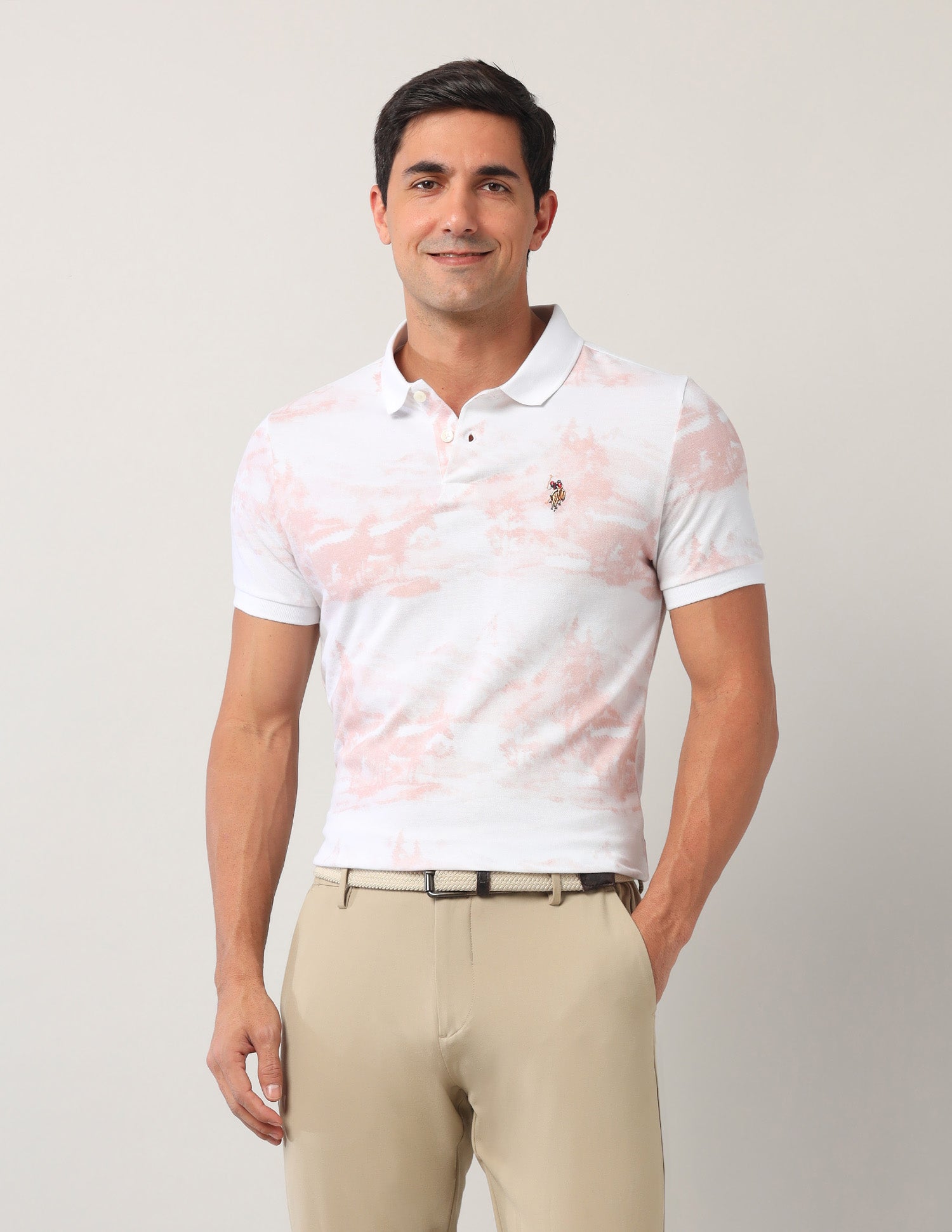 USPA printed regular fit POLO t-shirt
