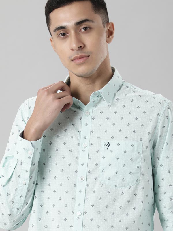Men Printed Full Sleeve Cotton Shirt by Indian Terrain