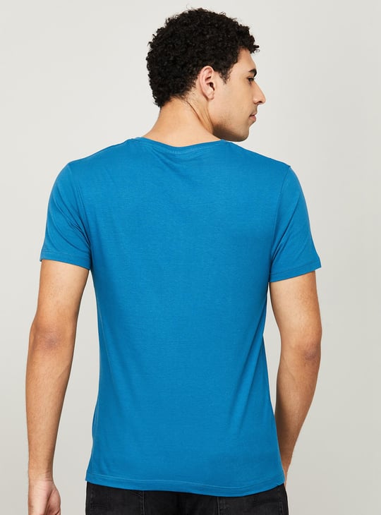 Pure Cotton Graphic Print T-shirt by Flying Machine