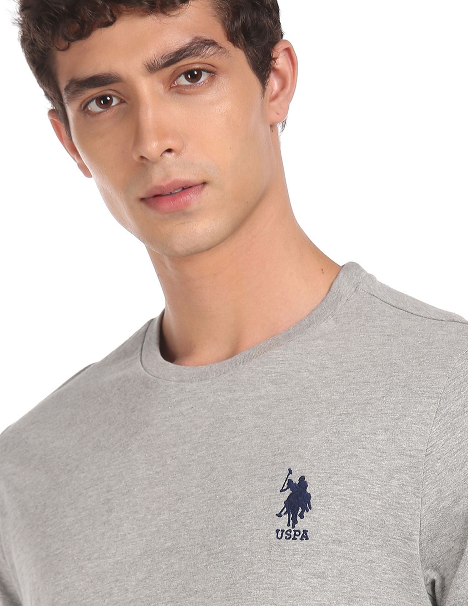 Crew Neck Solid Cotton T-shirt by U. S. POLO ASSN
