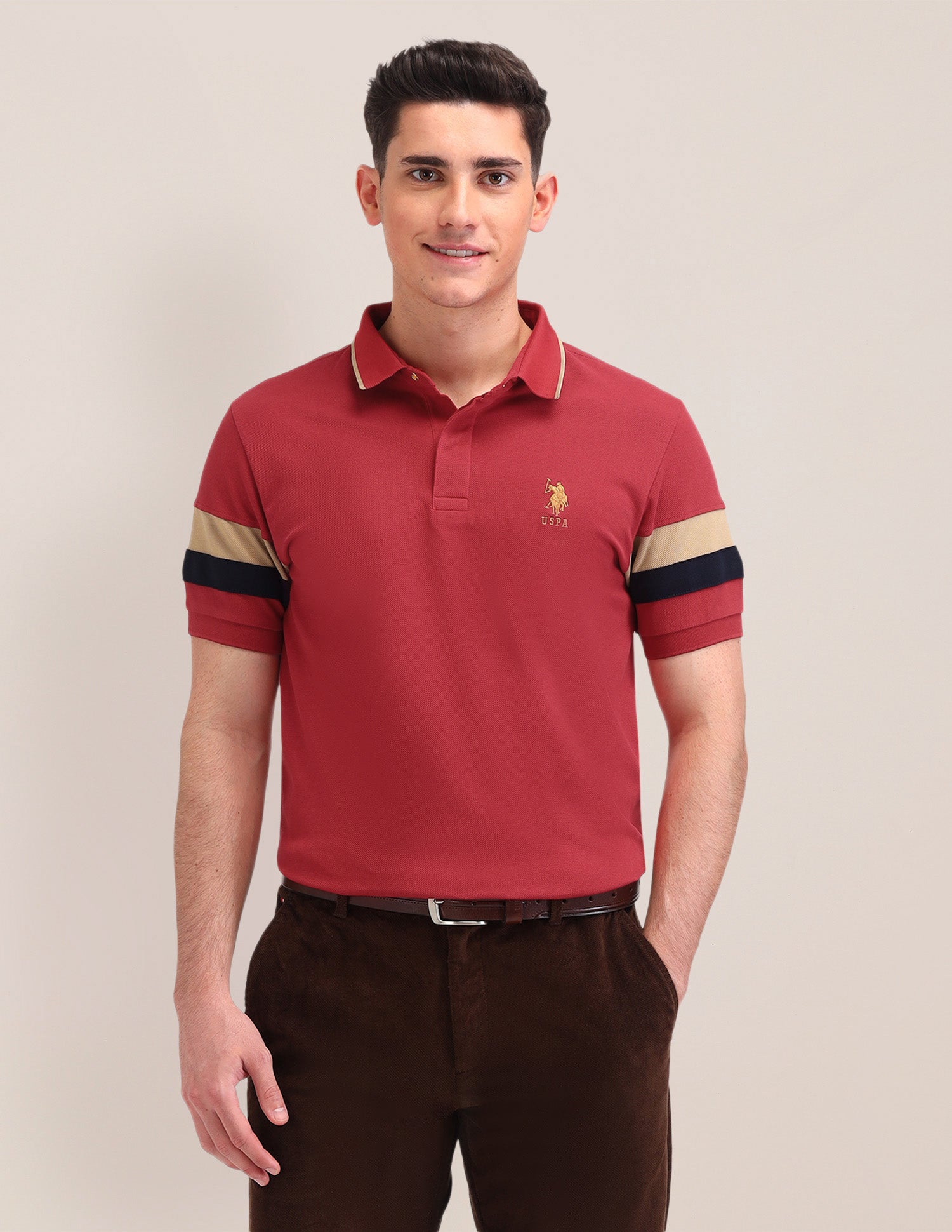 Solid Pattern Cotton Polo Shirt USPA