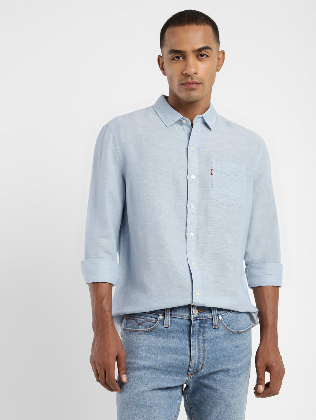 Men's Solid Spread Collar Linen Shirt LEVI'S