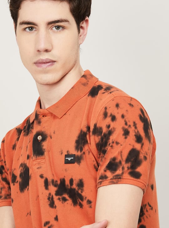 Men Printed Regular Fit Polo T-shirt by Flying Machine