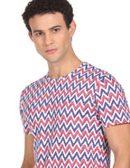 Chevron Print Cotton T-shirt by Flying Machine