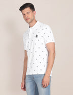 Monogram print cotton collar Tshirt by U. S. POLO ASSN.