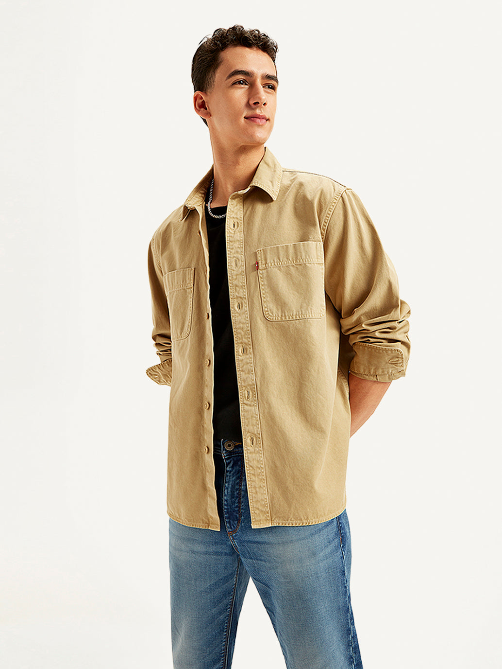Men's Solid Straight Fit Denim Shirt LEVI'S