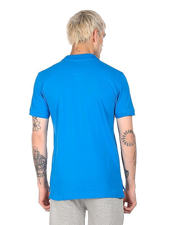 Solid Pique Polo Print T-shirt by Flying Machine