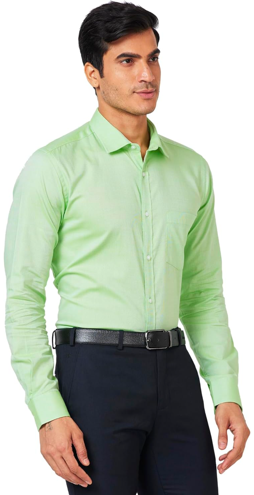 Regular Fit Spread Collar Solid Tencel Shirt UCB