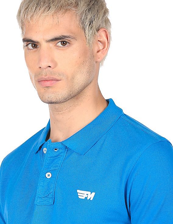 Solid Pique Polo Print T-shirt by Flying Machine