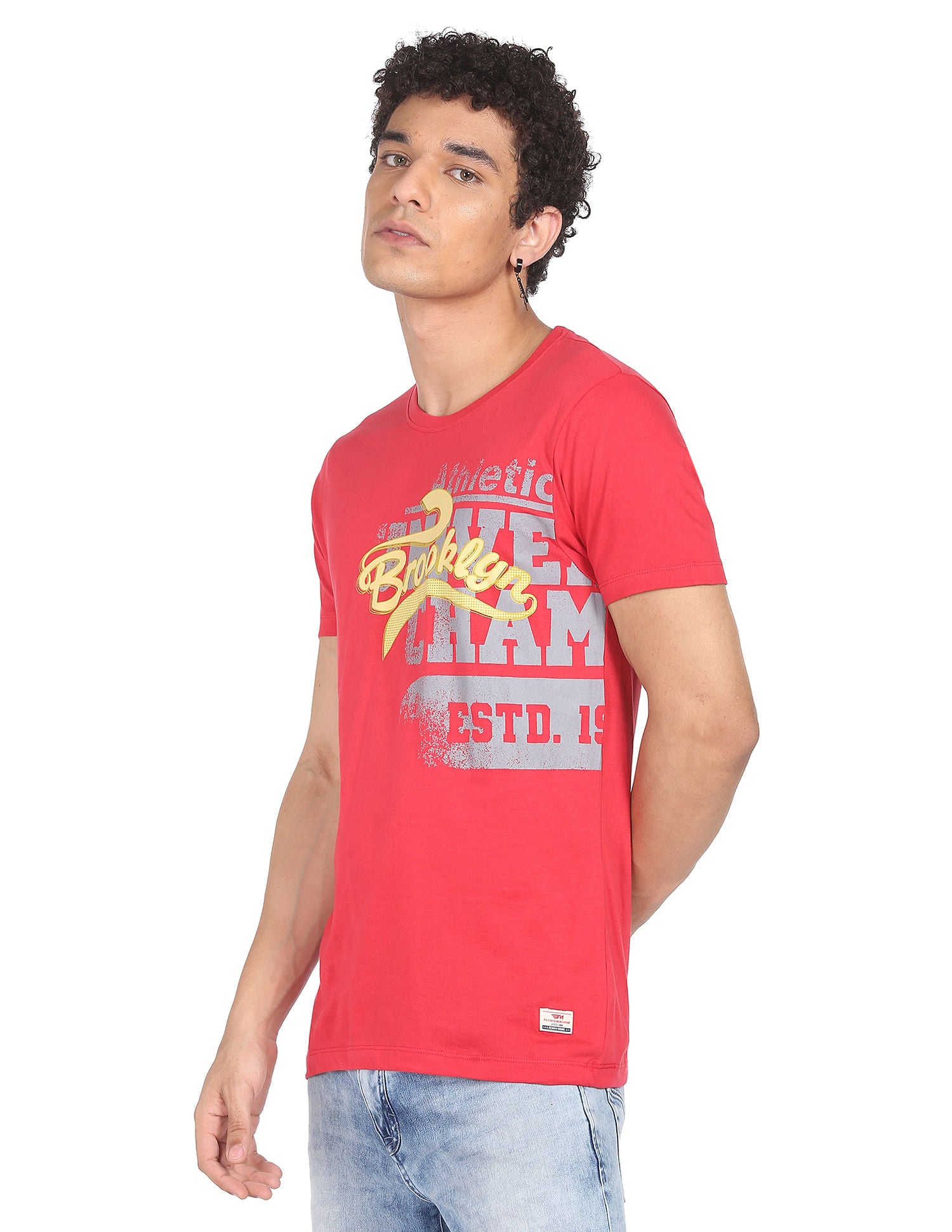 Slim Fit Crew Neck T-shirt By Flying Machine