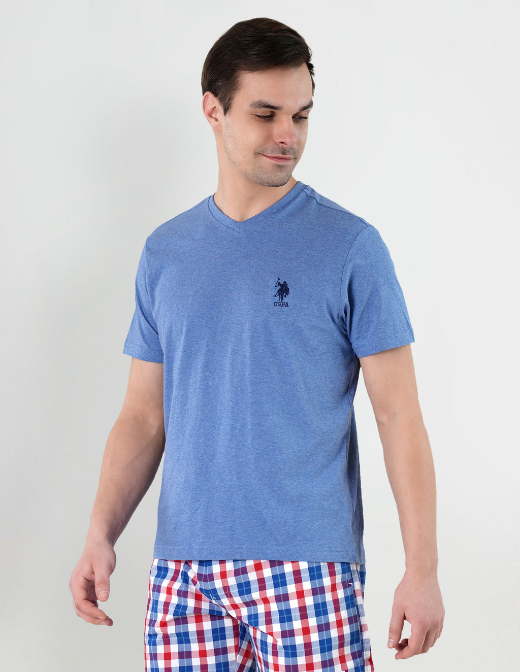 USPA | V-NECK BLUE T-SHIRT