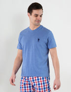 USPA | V-NECK BLUE T-SHIRT