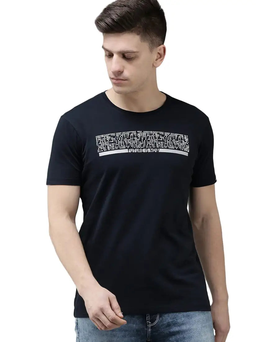Spykar Men's Printed Slim Fit T-Shirt